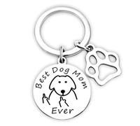 Naapesi Keychains, Stainless Steel Cat Claw Keychain Best Cat/Dog Mom Ever, Car Keyring for Pet Lover Chain Ring, Family Key Rings Gift for Birthday, Christmas, Mothers Day (Dog)