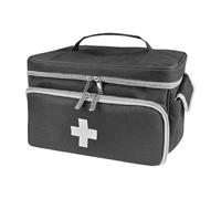 Naapesi Medical Bag-Empty First Aid Bag, Emergency Kit, Nurse Bag, Large Capacity Medicine Organizer with Multiple Compartments for Home Visits, Home, Travel (Black)