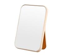 Naapesi Portable Folding Mirror, Super HD Desktop Vanity Mirror Rectangular Makeup Mirror, Compact Foldable Travel Mirror, Hand Free/Handheld/Tabletop Lightweight Cosmetic Mirror, 20 x 13.5cm (Beige)