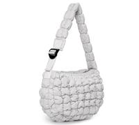 NAARIIAN Puffer bag Lightweight Quilted Tote Bags Puffy shoulder bag for Women Crossbody purse Padded handbag, Grey, M