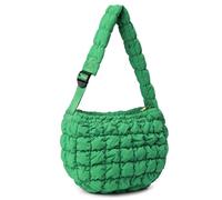 NAARIIAN Women's Green M Quilted & Puffy Hobo Tote Bag, Large Capacity, Puffy Quilted Design, Lightweight, Winter, Women's Hobo Handbag