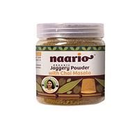 NAARIO Organic Jaggery Powder with Chai Masala | Aromatic Chai Masala Premix with Gur, Adrak, Cinnamon, Cardamom Added | No Preservatives 100% Vegan, 200 gm