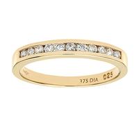 Naava 9 ct Yellow Gold Diamond Channel Set Eternity Women's Ring 0.25 Carat, Size O