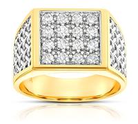 Naava 9 ct Yellow Gold Diamond Men's Cluster
