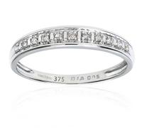Naava Diamond Pave Set Ring - 9 ct White Gold Ring - Eternity Ring - Women's Rings