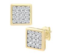 Naava Men's 9 ct Yellow Gold 20pt Diamond Earring