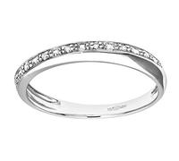 Naava’s 9 Ct Gold Rings for Women - Premium Quality Engagement White Gold Ring with Diamond Crossover Effect - Stunning and Durable Half Eternity Ring - Branded Box Included