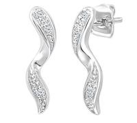 Naava Women's 0.03 ct Diamond Drop Earrings in 9 ct White Gold