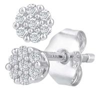 Naava Women's 0.07 ct Diamond Stud Earrings in 9 ct White Gold
