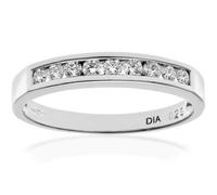 Naava Women's 0.25 ct IJ/I Certified Round Brilliant Diamonds Channel Set on 18 ct White Gold Half Eternity Ring - Size J