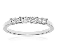 Naava Women's 18 ct White Gold Four Claw J/I Certified Princess Cut 0.33 ct Diamonds Eternity Ring, Size O