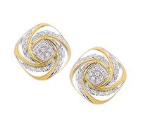 Naava Women's 18ct Yellow Gold Diamond Twist Design Stud Earrings