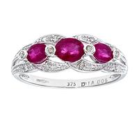 Naava Women's 9 ct White Gold Ruby and Diamond Fig 8 Design Ring