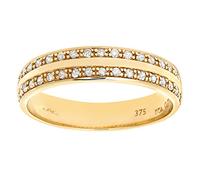 Naava Women's 9 ct Yellow Gold 0.2 ct Diamond Pave Set Eternity Ring, Size J