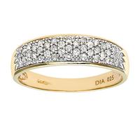Naava Women's 9 ct Yellow Gold 0.25 ct Diamond Pave Ring