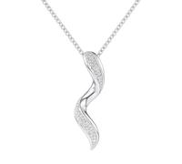 Naava Women's 9ct Gold Necklaces for Women - White Gold Necklace Pendant with Authentic 0.02 ct Diamonds & Belcher Chain - Elegant Gift Box Included Perfect for Special Occasions