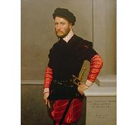 NAAYRASA Famous Mural Art Print Artwork Wall Art Portrait of Don Gabriel De La Cueva the of Albuquerque by Battista Moroni Retro Poster Art for Home Decor 60x90cm