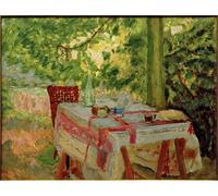 NAAYRASA Famous Mural Art Print Artwork Wall Art the Table Served Under the Linden by Pierre Bonnard Retro Poster Art for Home Decor 60x90cm