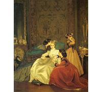 NAAYRASA Famous Painting HD Print Picture Abstract Print Artwork the Reluctant Bride by Auguste Toulmouche Mural Poster for Home Decor 60x90cm