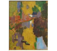 NAAYRASA Famous Painting Paintings Reproduction Picture On Canvas the Talisman the Aven At Bois by Paul Sérusier Prints Artwork Picture for Home Decor 60x90cm