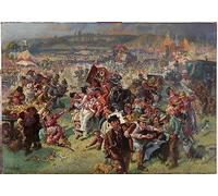 NAAYRASA Famous Photo Canvas Image Classic Wall Art Picture the Blaydon Races a Study From Life by William Irving Famous Art Prints for Home Decor 60x90cm