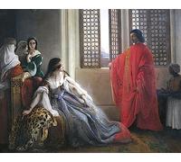 NAAYRASA Famous Vintage Art Painting Modern Poster Caterina Cornaro Receives News of Deposition of Queen of Cyprus by Francesco Hayez Posters and Prints for Home Decor 60x90cm