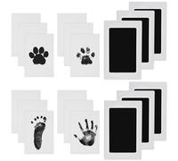 Nabance Baby Handprint and Footprint Kit, 6 Baby Inkless Print Pads, 12 Imprint Cards, Dog Pet Paw Print, Safe Non-Toxic, Imprint Kit, Family Keepsake Kit - Black