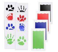 Nabance Inkless Hand & Footprint Kit, 4 Baby Inkless Print Pads, 8 Imprint Cards, Dog Paw Print Kit, Baby Imprint Kits Safe Non-Toxic, Pet Paw Stamp Pads, Pawprint Keepsake Kit - Colorful