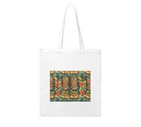 NABEAR Aloha Tiki Pattern Canvas Shopping Bag-Reusable,Eco-Friendly With Printed Shoulder Bag Tote Bag For Women