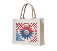 NABEAR America Patriotic Flower Canvas Carrying Tote Bag â€“ Eco-Friendly Reusable Shopping Bag,Shoulder Bag For Women