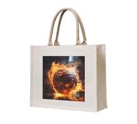 NABEAR Basketball On Fire And Water Flame Splashing Canvas Carrying Tote Bag – Eco-Friendly Reusable Shopping Bag,Shoulder Bag For Women