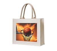 NABEAR Basketball On Fire Canvas Carrying Tote Bag – Eco-Friendly Reusable Shopping Bag,Shoulder Bag For Women
