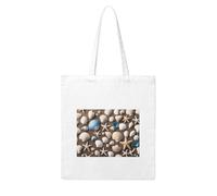 NABEAR Beach Theme Seashells Canvas Shopping Bag-Reusable,Eco-Friendly With Printed Shoulder Bag Tote Bag For Women