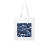NABEAR Blue Killer Whale Canvas Shopping Bag-Reusable,Eco-Friendly With Printed Shoulder Bag Tote Bag For Women