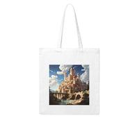 NABEAR Castle Cloud Canvas Shopping Bag-Reusable,And Eco-Friendly With Printed Shoulder Bag Tote Bag For Women
