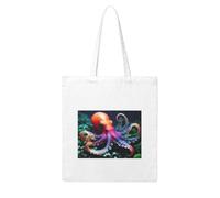NABEAR Colorful Squid Octopus Canvas Shopping Bag-Reusable,Eco-Friendly With Printed Shoulder Bag Tote Bag For Women