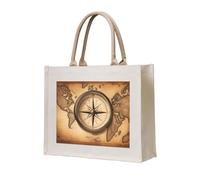 NABEAR Compass And Old World Map Canvas Carrying Tote Bag – Eco-Friendly Reusable Shopping Bag,Shoulder Bag For Women