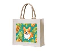 NABEAR Corgi Hawaiian Tropical Summer Pineapple Canvas Carrying Tote Bag â€“ Eco-Friendly Reusable Shopping Bag,Shoulder Bag For Women