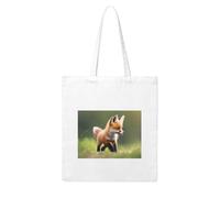 NABEAR Cute Baby Fox Canvas Shopping Bag-Reusable,Eco-Friendly With Printed Shoulder Bag Tote Bag For Women