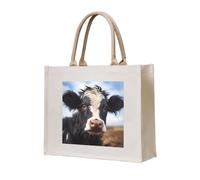 NABEAR Cute Cow Canvas Carrying Tote Bag – Eco-Friendly Reusable Shopping Bag,Shoulder Bag For Women