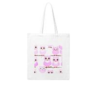 NABEAR Cute Owl Canvas Shopping Bag-Reusable,Eco-Friendly With Printed Shoulder Bag Tote Bag For Women
