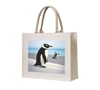NABEAR Cute Penguin Canvas Carrying Tote Bag – Eco-Friendly Reusable Shopping Bag,Shoulder Bag For Women