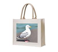 NABEAR Cute Seagull Canvas Carrying Tote Bag – Eco-Friendly Reusable Shopping Bag,Shoulder Bag For Women