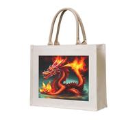 NABEAR Dragon King In Fire Canvas Carrying Tote Bag – Eco-Friendly Reusable Shopping Bag,Shoulder Bag For Women
