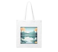 NABEAR Fallen Leaves On A Tranquil Lake Canvas Shopping Bag-Reusable,Eco-Friendly With Printed Shoulder Bag Tote Bag For Women