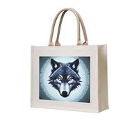 NABEAR Fierce Wolf Head Canvas Carrying Tote Bag â€“ Eco-Friendly Reusable Shopping Bag,Shoulder Bag For Women