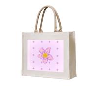 NABEAR Five-Petaled Purple Flowers Canvas Carrying Tote Bag â€“ Eco-Friendly Reusable Shopping Bag,Shoulder Bag For Women