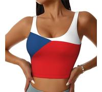 NABEAR Flag of The Czech Republic Womens' Sports Bra – Breathable Comfortable Sports Vest for Yoga, Fitness, Pilates, Black, L