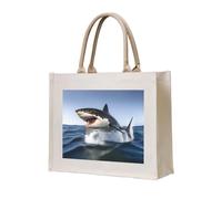 NABEAR Great White Shark Canvas Carrying Tote Bag â€“ Eco-Friendly Reusable Shopping Bag,Shoulder Bag For Women