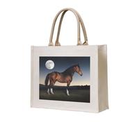 NABEAR Horse Under The Moon Canvas Carrying Tote Bag â€“ Eco-Friendly Reusable Shopping Bag,Shoulder Bag For Women